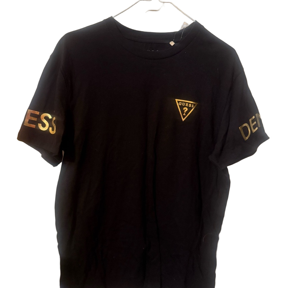 Guess Black Tee with Gold Lettering